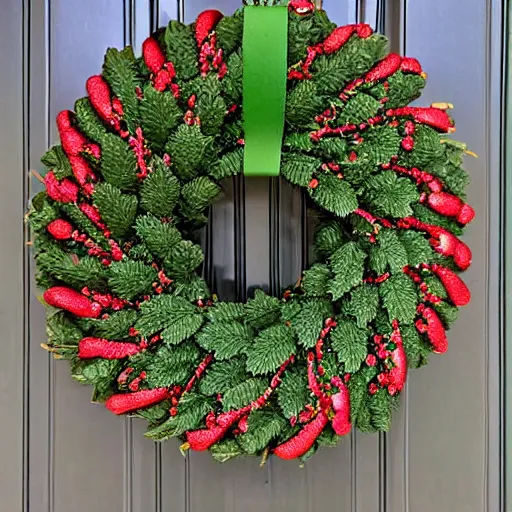 Image similar to christmas wreath woven of cannabis leaf ganja bud nugs reefer wreath leaves