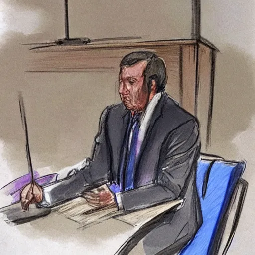 Image similar to bong testifying in court, courtroom sketch