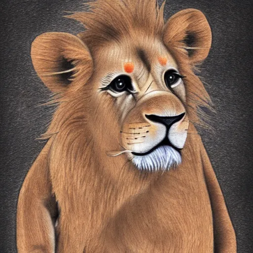 Image similar to lion baby illustration artwork in drawing style