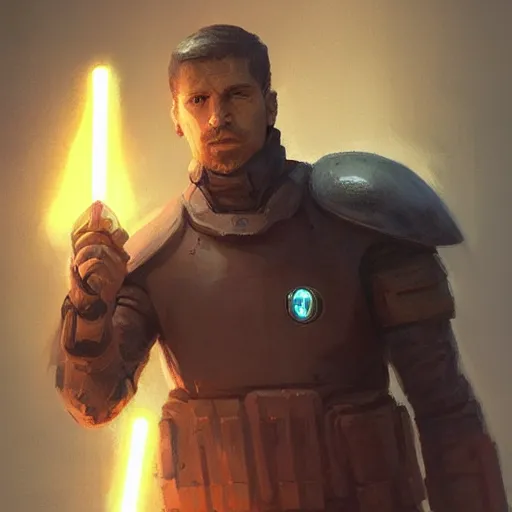 Image similar to portrait o kevin tillie holding a volley ball by greg rutkowski, jedi knight, he is 3 5 years old, star wars expanded universe, wearing imperial gear,, highly detailed portrait, digital painting, artstation, concept art, smooth, sharp foccus ilustration, artstation hq