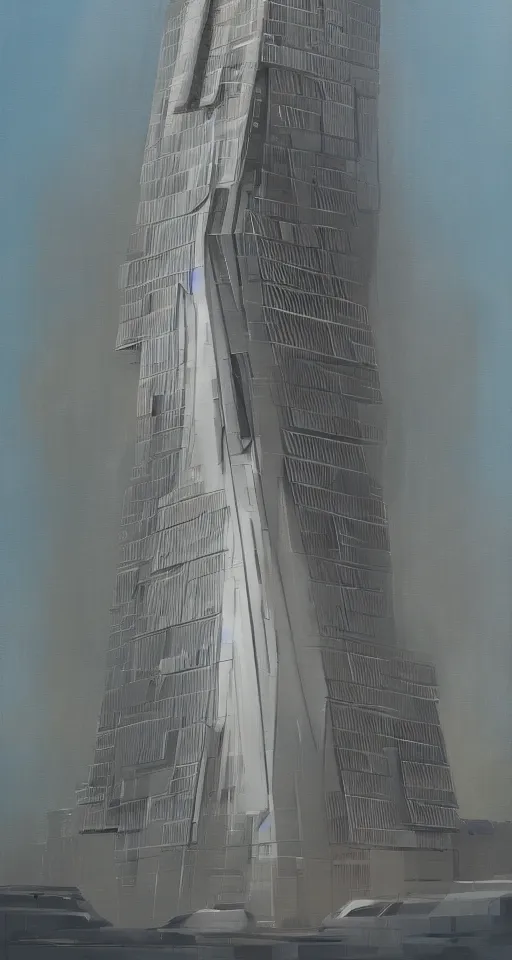 Prompt: huge futuristic building, illustration by bo bartlett, detailed, sharp, 8 k