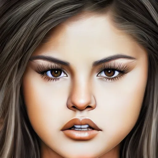 Image similar to photorealistic digital painting of selena gomez as celery hybrid mutant, hd, artstation, 4 k wallpaper