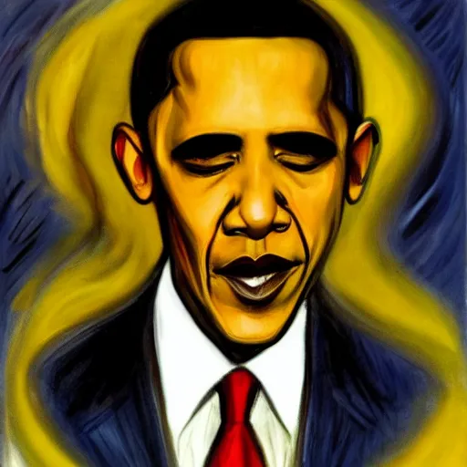 Image similar to obama by edvard munch