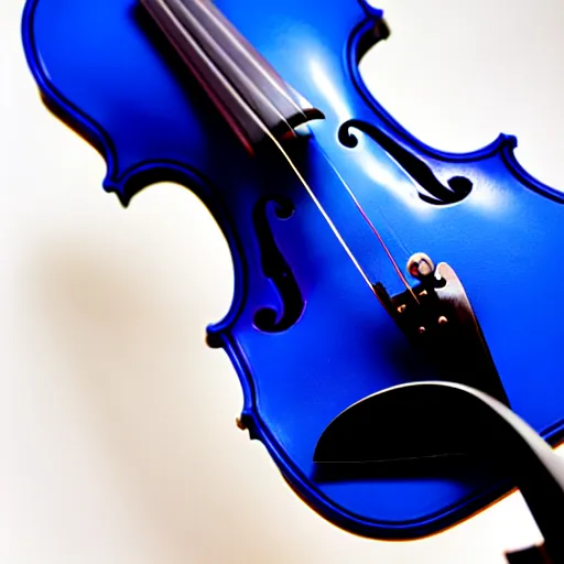 Prompt: a stock photo of a violin, product photography, blue background, low aperature, award winning