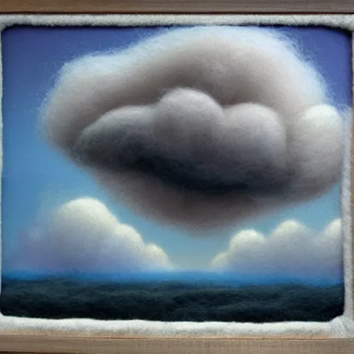 Image similar to a needle felting of an oncoming storm by michael whelan