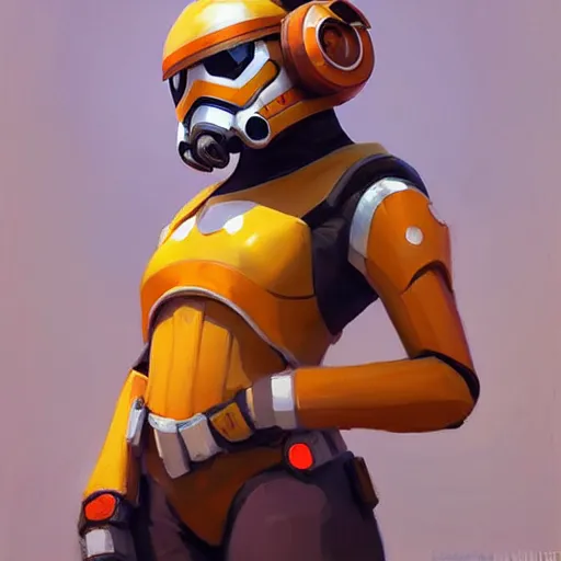 Image similar to greg manchess portrait painting of bb 8 as overwatch character, medium shot, asymmetrical, profile picture, organic painting, sunny day, matte painting, bold shapes, hard edges, street art, trending on artstation, by huang guangjian and gil elvgren and sachin teng