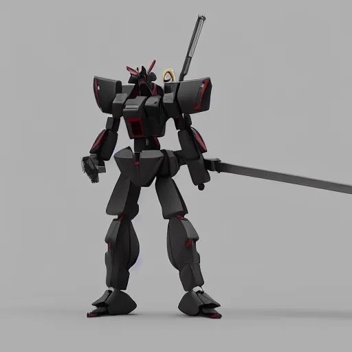 Image similar to 3 d, hard surface model, gunpla, scythe, weapon, octane render