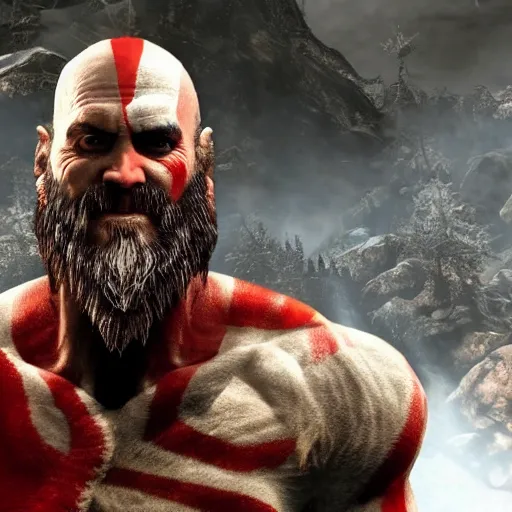 Image similar to jim carrey in god of war