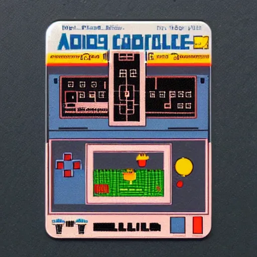 Image similar to a retro game cartridge label art