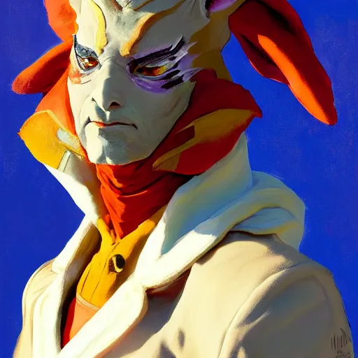 Image similar to greg manchess portrait painting of partially armored of the march hare from alice in wonderland as overwatch character, medium shot, asymmetrical, profile picture, organic painting, sunny day, matte painting, bold shapes, hard edges, street art, trending on artstation, by huang guangjian, gil elvgren, ruan jia, randy vargas, greg rutkowski