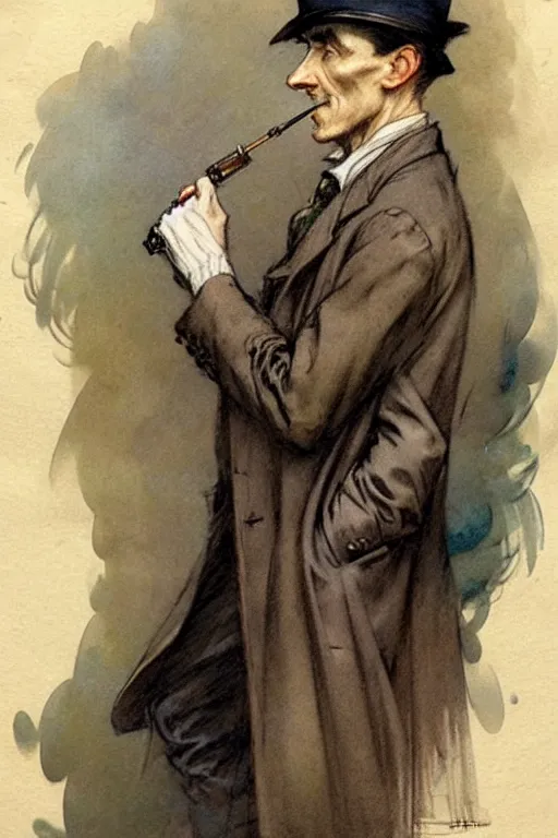 Image similar to (((((1950s sherlock holmes study . muted colors.))))) by Jean-Baptiste Monge !!!!!!!!!!!!!!!!!!!!!!!!!!!