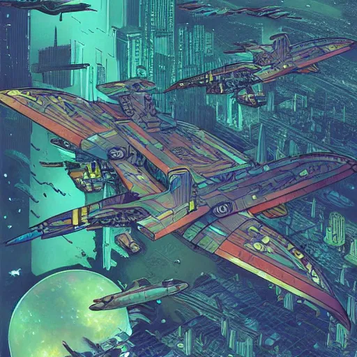 Prompt: alien fighter jets death cityscape Digital Matte Illustration, pastiche by Dan Mumford, pastiche by Louis Comfort Tiffany, pastiche by Victo Ngai, Precise and Intricate Linework, Art Nouveau Cosmic Nebula 4k Detailed Matte Illustration trending on ArtStation ,CGSociety