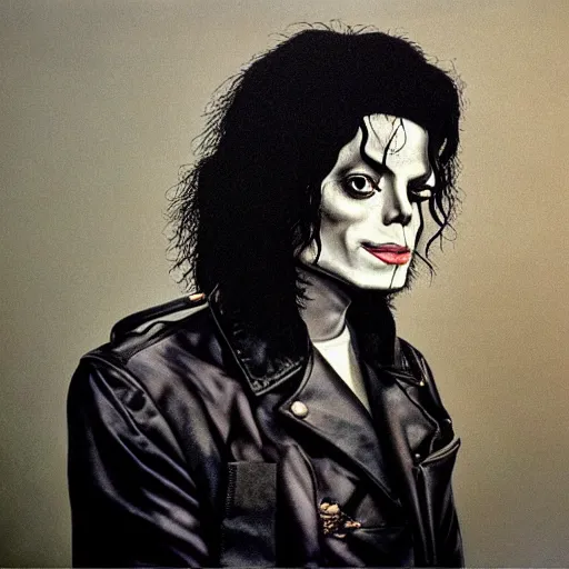 Image similar to realistic expired kodak film portrait of michael jackson, hyperrealism, hypermaximalism, photorealistic, detailed, atmospheric, 8 k, award winning photography, cinematic