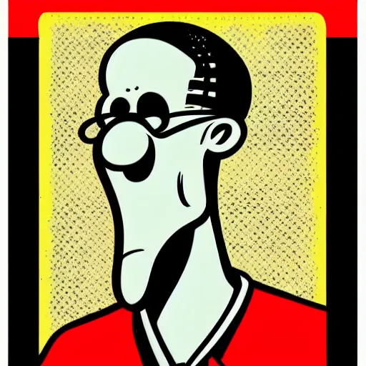 Image similar to handsome squidward portrait, soviet propaganda poster style, pop art, male, male portrait, vivid colors