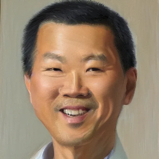 Prompt: a portrait painting of steve fujihara