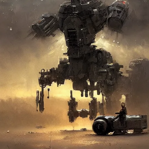 Image similar to mech art by jakub rozalski