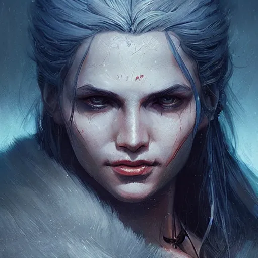 Image similar to slavic demon godling, the witcher, ultra detailed artwork by greg rutkowski, artgerm, intricate details