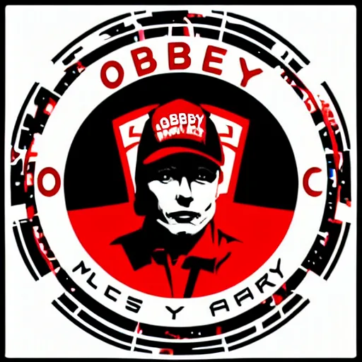 Prompt: an Obey style logo of Elon Musk by Shepard Fairey