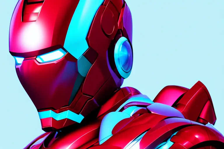 Image similar to futuristic fluid aquamarine helmet visor, intricate, glowing, eyecandy, colorful, 3 d, octane render, photorealistic, modern, iron man style,