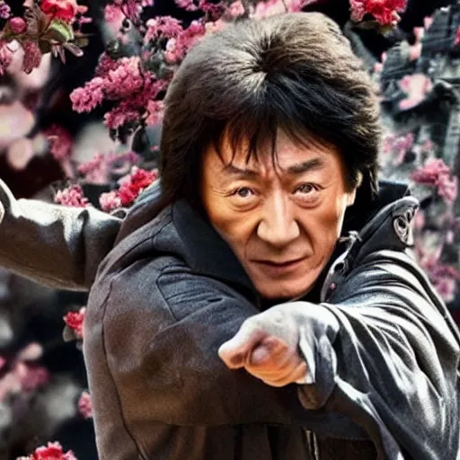 Image similar to A stunning awesome photo from popular movie starring jackie chan generated by artificial intelligence, extremely detailed, award winning photography, perfect faces