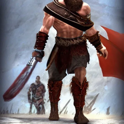 Prompt: kratos from god of war on geonosis from star wars