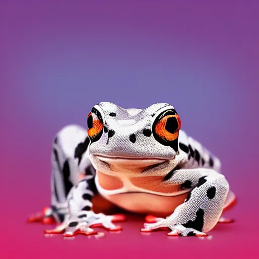 Image similar to “A beautiful ultradetailed digital painting of Amazon milk frog, light effect, very detailed, by beeple, Makoto Shinkai, 4k, Trending on artstation, ultrawide lens”