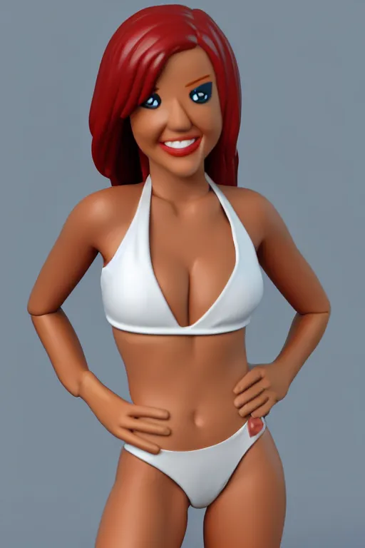 Prompt: full body 3 d render of individual bikini model as a funko pop!, studio lighting, white background, single body, no shadow, blender, trending on artstation, 8 k, highly detailed