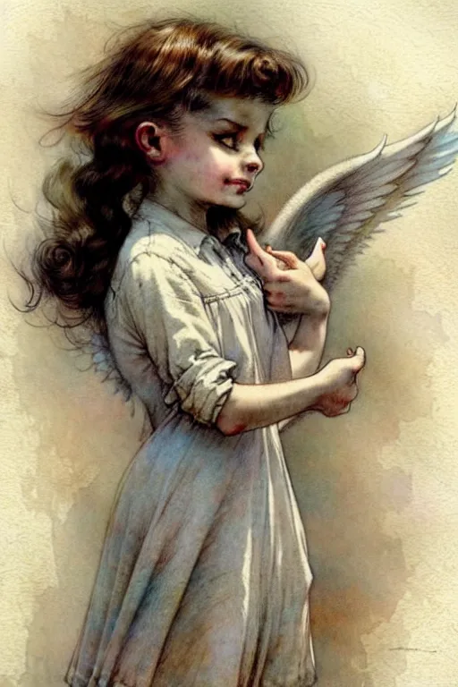 Image similar to (((((1950s angel . muted colors.))))) by Jean-Baptiste Monge !!!!!!!!!!!!!!!!!!!!!!!!!!!