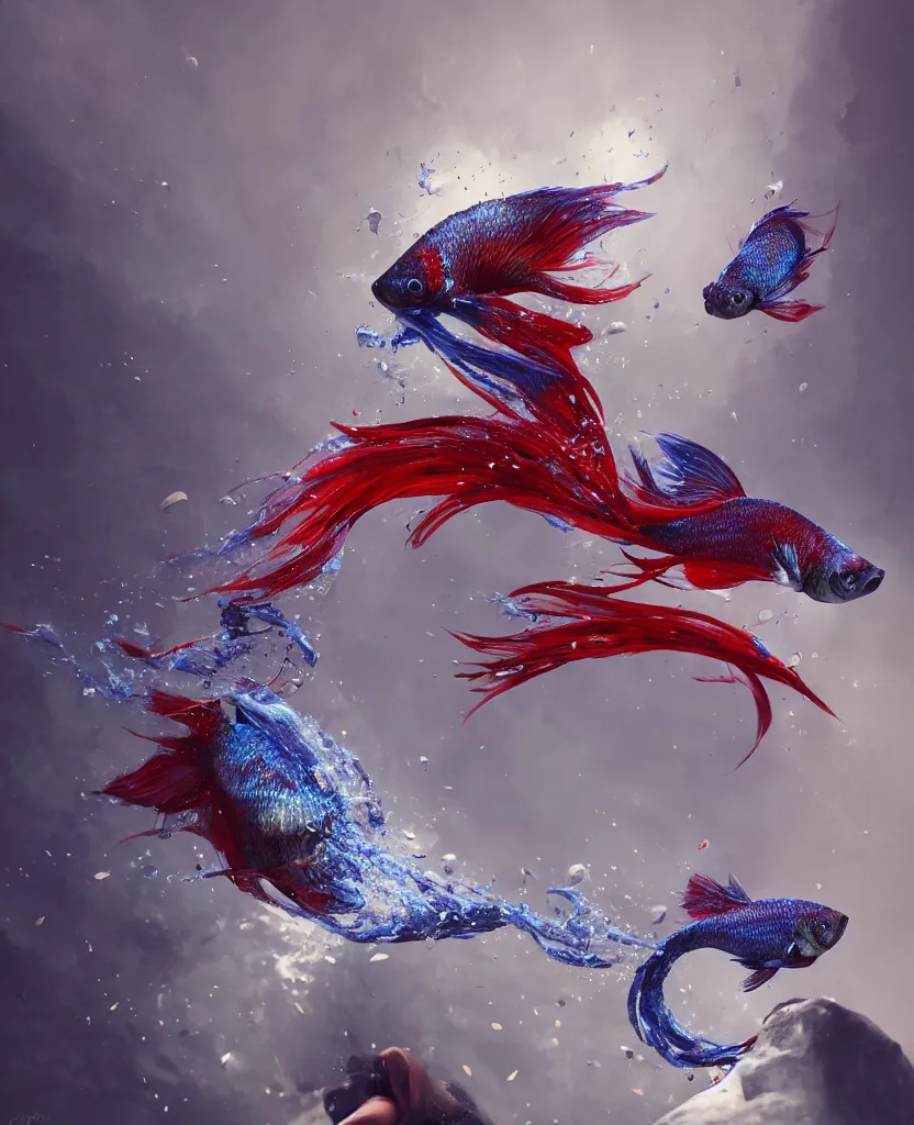 Image similar to betta fish, intricate artwork, octane render, trending on artstation, wlop, greg rutkowski. cinematic, hyper realism, high detail, octane render, 8k