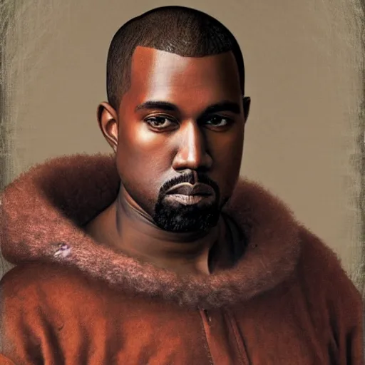 Image similar to A Renaissance portrait painting of Kanye West