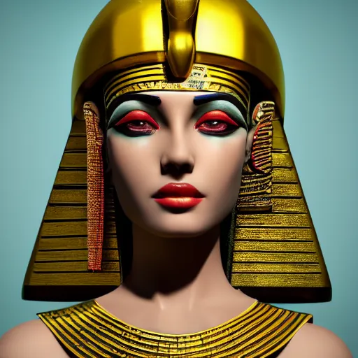 Prompt: ancient egypt inspired avant-garde art, deco fashion, highly detailed, photorealistic portrait, bright studio setting, studio lighting, crisp quality and light reflections, unreal engine 5 quality render