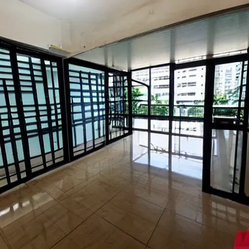 Prompt: a void deck in a hdb flat