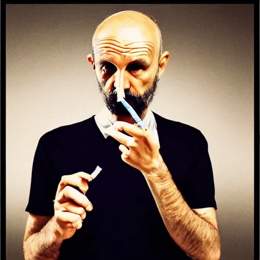 Image similar to very accurate photo, very coherent image, hyper realistic photo of a man holding a cigarette in a hand, by Omar Reda, Tim Booth, award-winning shot