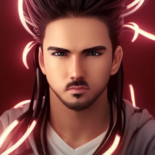 Prompt: Dr Phil render as a very beautiful 3d anime boy, long braided hair, hazel eyes, full round face, cinematic lightning, medium shot, mid-shot, highly detailed, trending on Artstation, Unreal Engine 4k, cinematic wallpaper