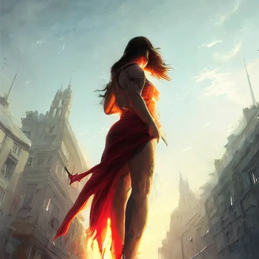 Image similar to what matters most is how well you walk through the fire, realistic painting, artgerm, greg rutkowski