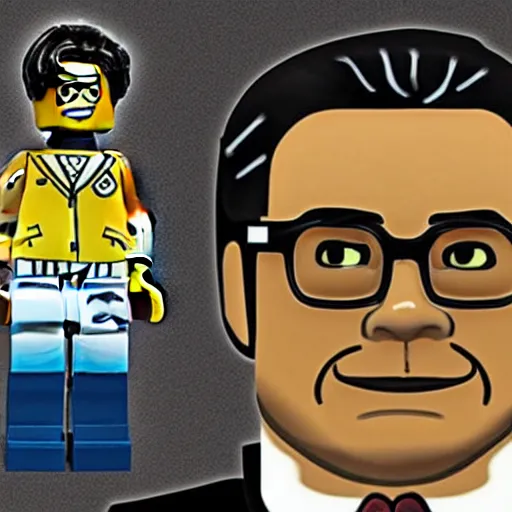 Prompt: gustavo petro as a lego minifig