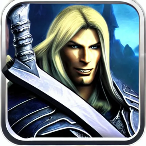 Prompt: warcraft 3 icon of sephiroth