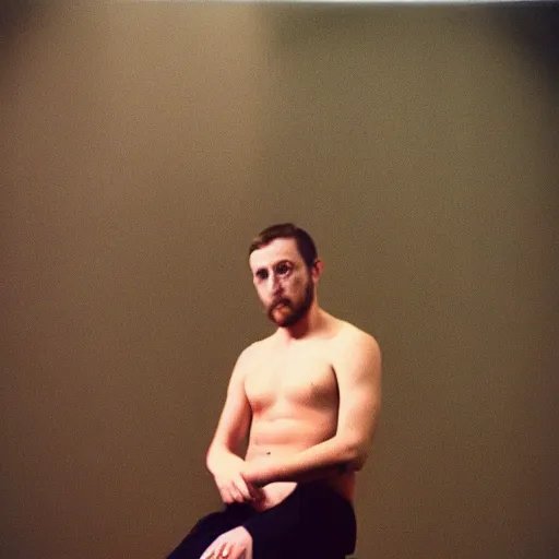 Prompt: color 35mm film still of Kevin Doyle, figure portrait