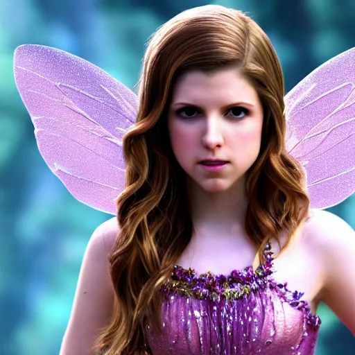 Image similar to anna kendrick as a beautiful fairy, 8 k resolution hyperdetailed photo realistic, extremely high quality and life like