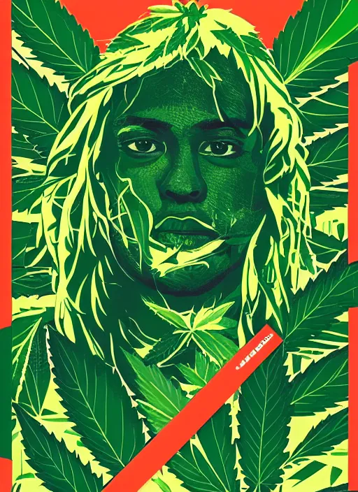 Image similar to marijuana profile picture by sachin teng x supreme, marijuana, organic painting, asymmetrical, green, marijuana smoke, matte paint, hard edges, energetic