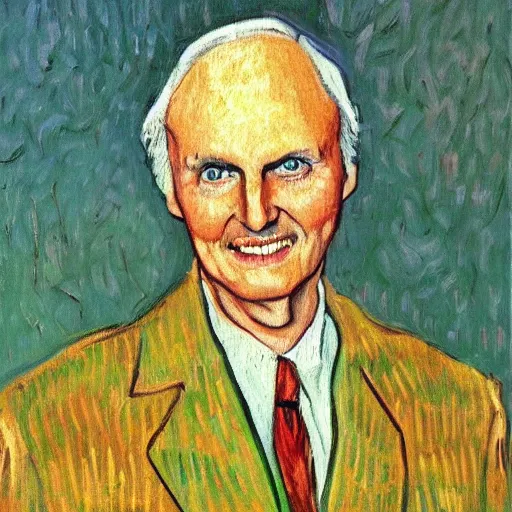 Image similar to a painting of alan alda from mash, trending on artstation, impressionist style, van gogh