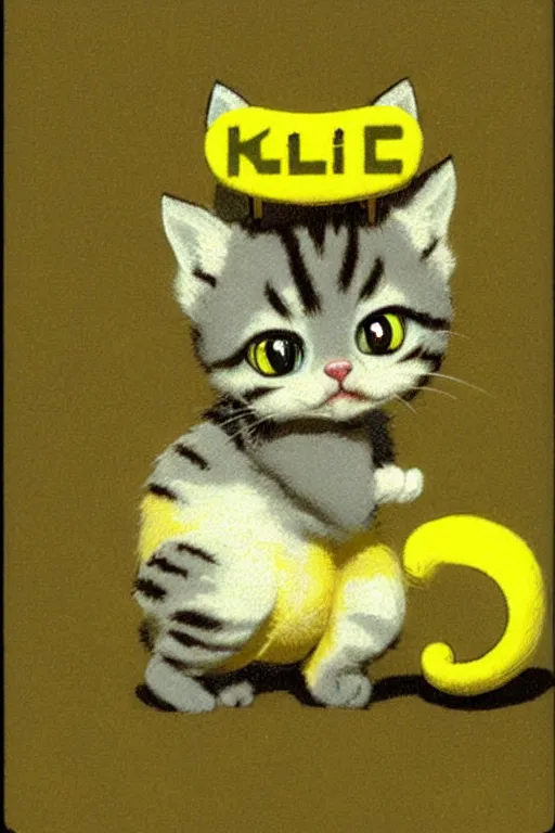 Image similar to a retro videogame showing a small yellow kitten with the belly upwards, artwork by yoshitaka amano, masterpiece