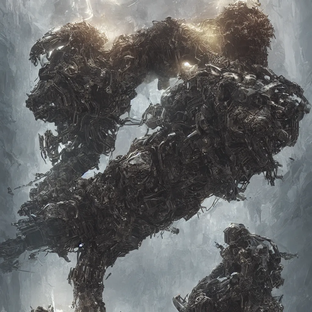 Prompt: Death Stranding Giant Lion BT Boss monster art, in the style of greg rutkowski, illustration, epic, fantasy, intricate, hyper detailed, artstation, concept art, smooth, sharp focus, ray tracing