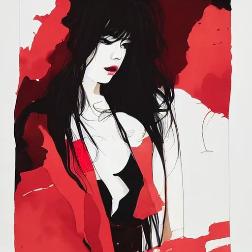 Prompt: Lee Jin-Eun by Conrad Roset and Nicola Samuri, rule of thirds, seductive look, beautiful