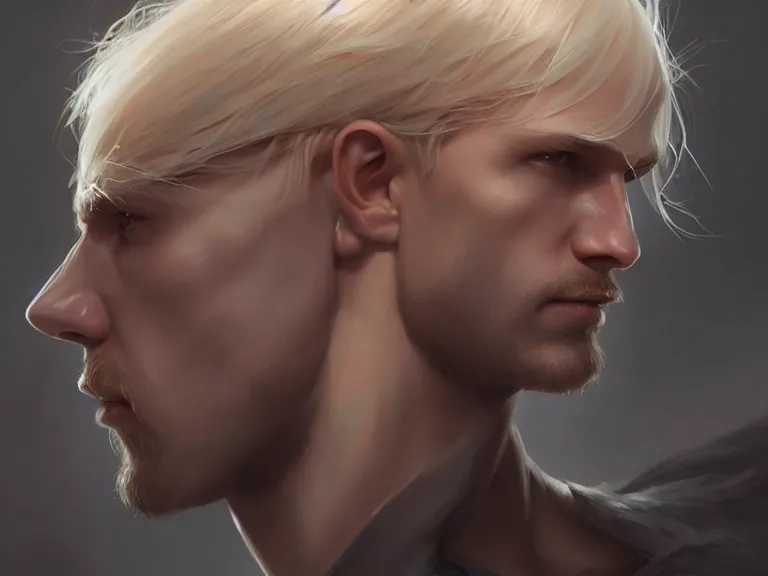 Prompt: mandor, prince of chaos character!!!, blond!!, hyperrealistic, highly detailed, cinematic, volumetric sunlight, beautiful, cgssociety, artstation, 8 k, oil painting by greg rutkowski, by artgerm, by wlop