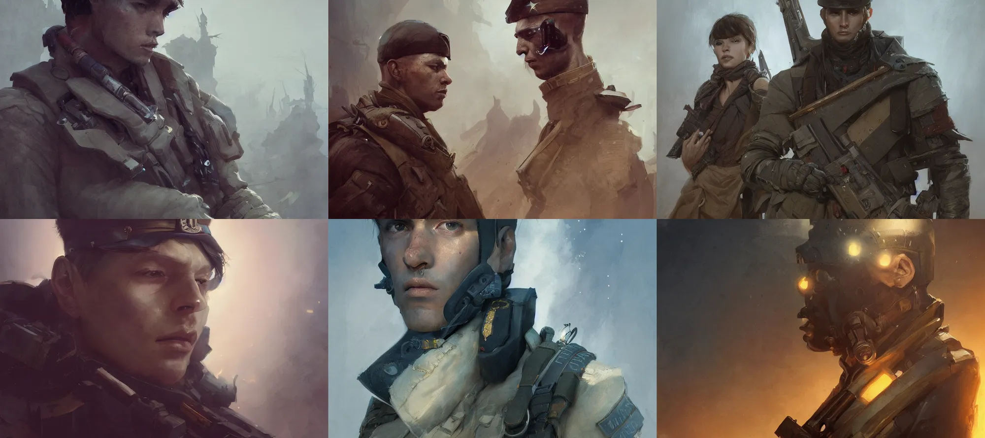 Prompt: portrait of a soldier, digital art by cedric peyravernay, greg rutkowski, fuji choko, john harris, viktoria gavrilenko, artgerm, james jean, caspar david friedrich, ross tran, yukito kishiro, steve zheng