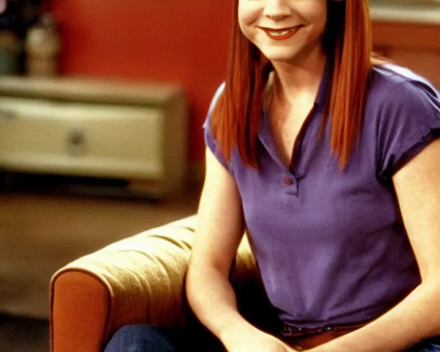 Image similar to beautiful still of Alyson Hannigan as Rachel Green on the TV show Friends