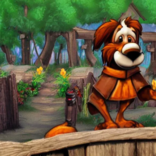 Image similar to roofus the hound fur fighters village