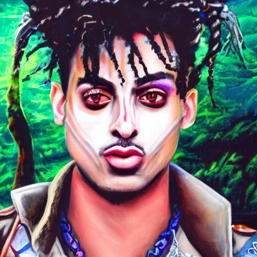 Image similar to playboi carti painted by abney park 4 k detailed super realistic