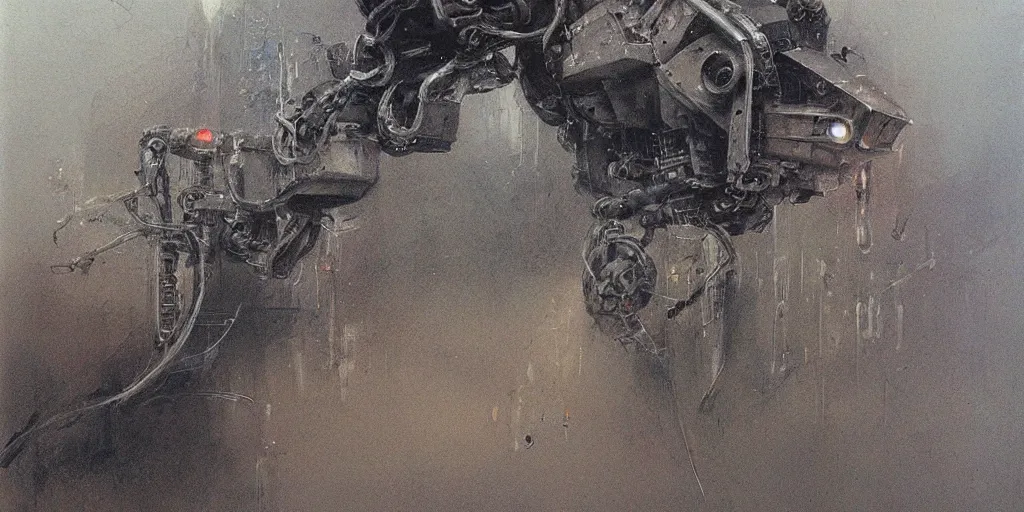 Image similar to a beautiful painting of robot by alan lee, trending on artstation